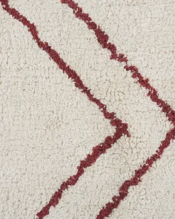 Beliani Matto Puuvilla Valkoinen/Punainen 160 X 230 Cm Kenitra Flash Sale