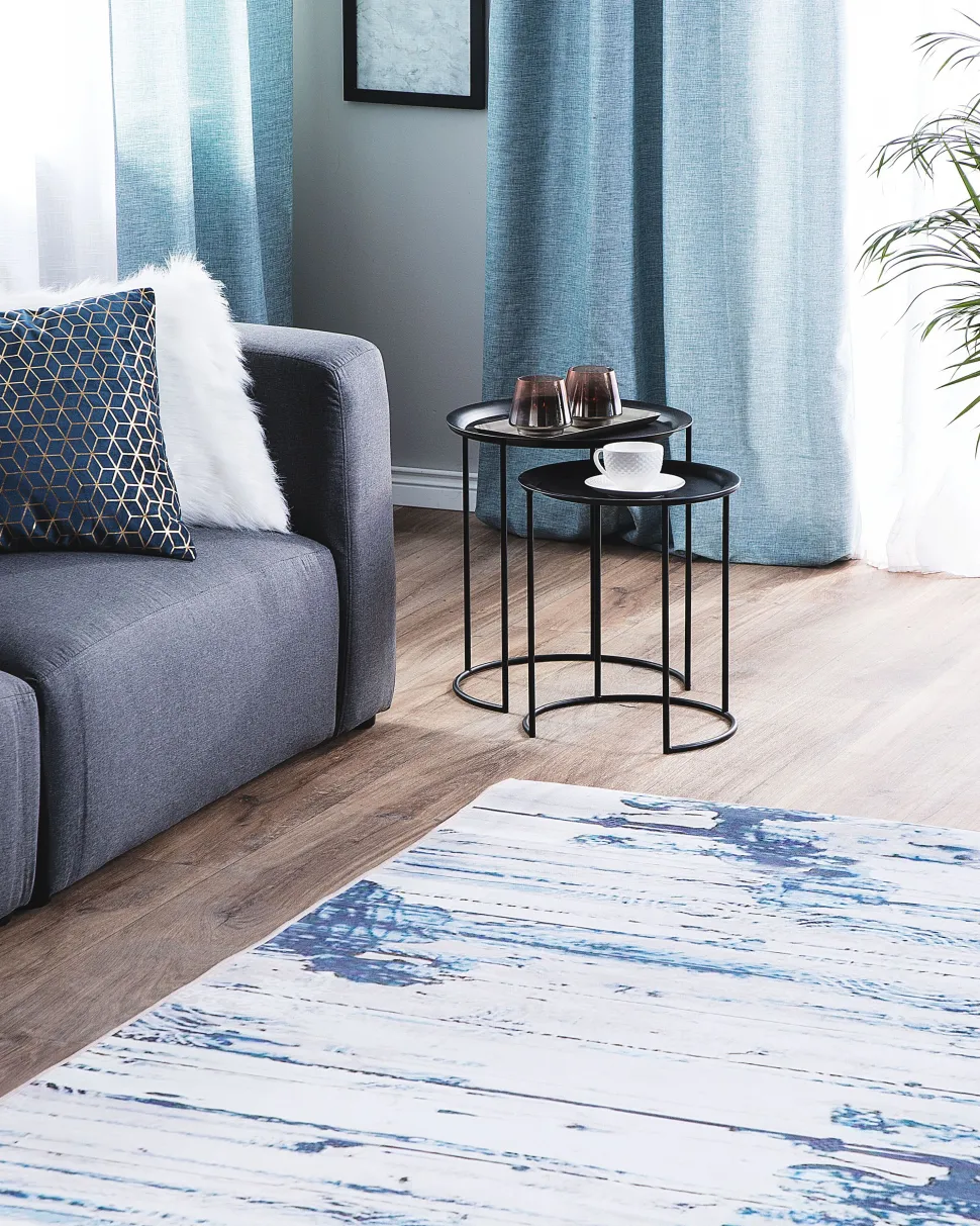 Beliani Matto Sininen/Beige 160 X 230 Cm Burdur Hot