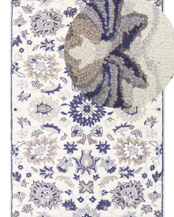 Beliani Matto Villa Beige/Sininen 160 X 230 Cm Kumru Discount