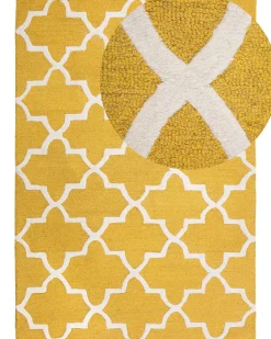 Beliani Matto Villa Keltainen 160 X 230 Cm Silvan Cheap