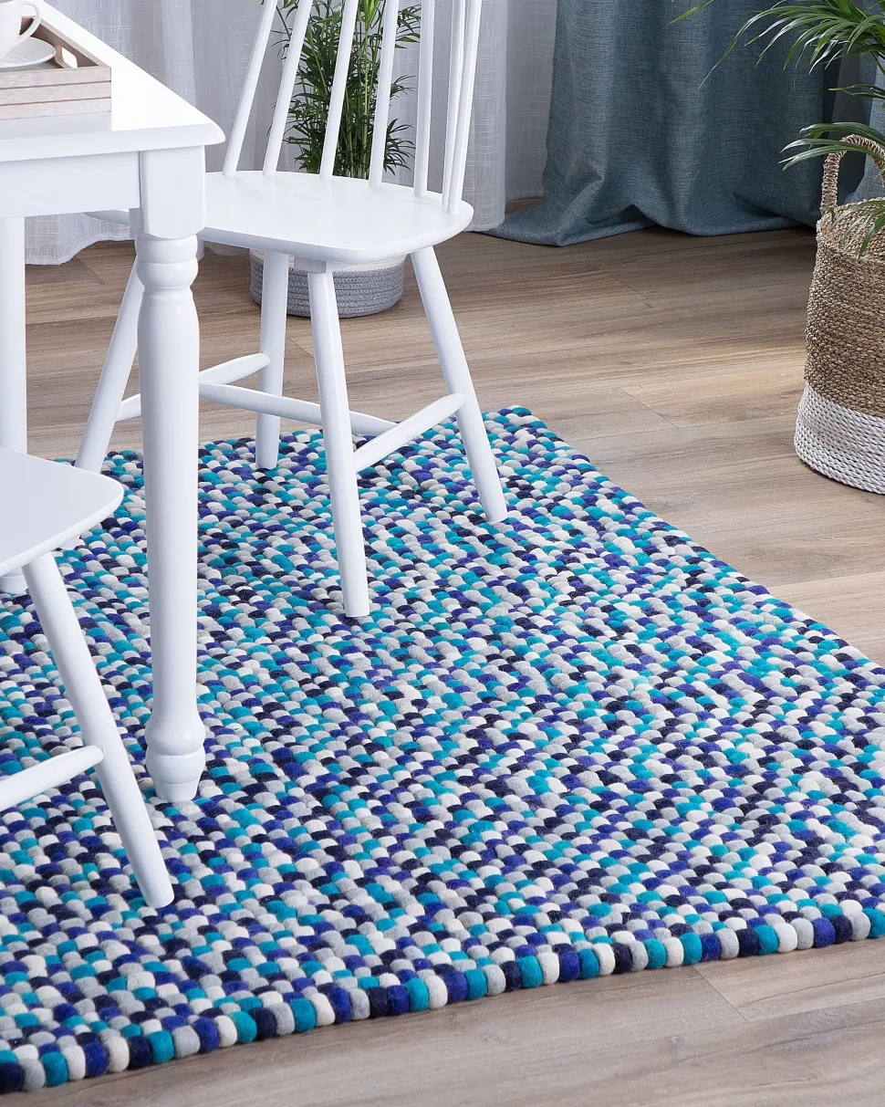 Beliani Matto Villa Laivastonsininen/Valkoinen 160 X 230 Cm Amdo Online