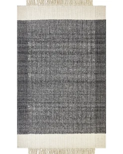 Beliani Matto Villa Musta/Luonnonvalkoinen 160 X 230 Cm Atlanti Discount