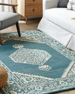 Beliani Matto Villa Sininen/Valkoinen 160 X 230 Cm Gevas Outlet