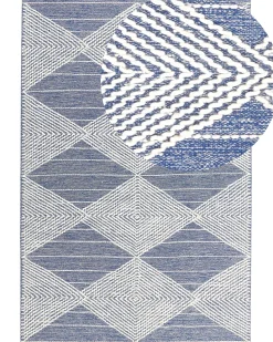 Beliani Matto Villa Vaalea Beige/Sininen 160 X 230 Cm Datca Store