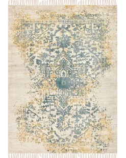 Beliani Matto Viskoosi Keltainen/Tummanvihrea 160 X 230 Cm Boyali Store