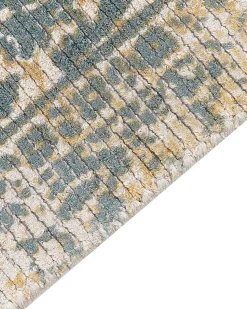 Beliani Matto Viskoosi Keltainen/Tummanvihrea 160 X 230 Cm Boyali Store