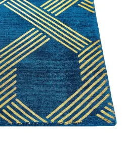 Beliani Matto Viskoosi Sininen/Kulta 160 X 230 Cm Vekse Clearance