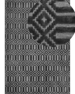 Beliani Matto Viskoosi Tummanharmaa 160 X 230 Cm Adatepe Sale