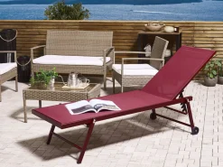 Beliani Metallinen Punainen Aurinkotuoli Portofino Store