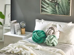 Beliani Mintunvihrea Samettinen Solmutyyny O 20 Cm Malni Outlet