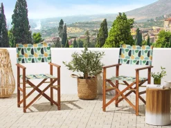 Beliani Monivarinen Taplakuviollinen Vaihtokangas Puutarhatuoliin 2 Kpl Cine Outlet