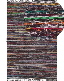 Beliani Monivarinen Tumma Puuvillamatto 160 X 230 Cm Danca Shop