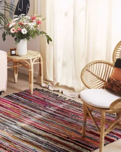 Beliani Monivarinen Tumma Puuvillamatto 160 X 230 Cm Danca Shop