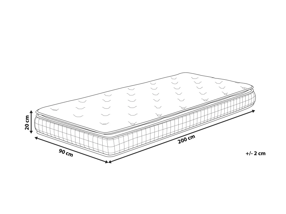 Beliani Muistivaahtopatja Keskikova 90 X 200 Cm Charm Flash Sale