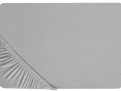 Beliani Muotoonommeltu Puuvillalakana 90 X 200 Cm Vaaleanharmaa Hofuf Shop