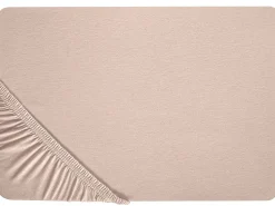 Beliani Muotoonommeltu Puuvillalakana 90 X 200 Cm Beige Hofuf New