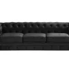 Beliani Musta 3-Istuttava Samettisohva Chesterfield Clearance