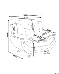 Beliani Musta Keinonahkainen Nojatuoli Leira Fashion