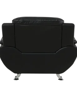 Beliani Musta Keinonahkainen Nojatuoli Leira Fashion