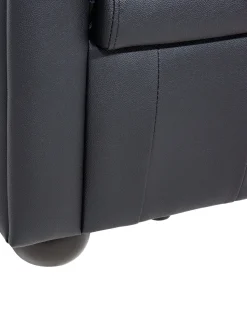 Beliani Musta Nahkaverhoiltu Nojatuoli Chesterfield Clearance