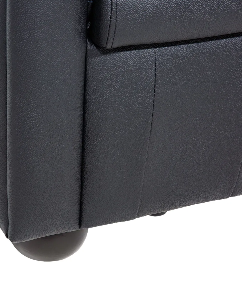 Beliani Musta Nahkaverhoiltu Nojatuoli Chesterfield Clearance