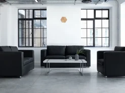 Beliani Musta Nahkaverhoiltu Nojatuoli Helsinki Cheap