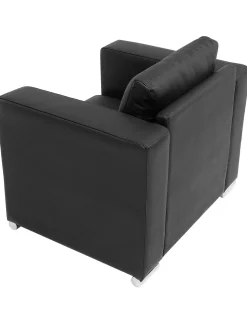 Beliani Musta Nahkaverhoiltu Nojatuoli Helsinki Cheap