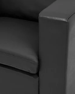 Beliani Musta Nahkaverhoiltu Nojatuoli Helsinki Cheap