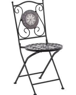 Beliani Musta Rautainen Puutarhatuoli 2 Kpl Cariati Clearance