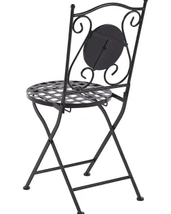Beliani Musta Rautainen Puutarhatuoli 2 Kpl Cariati Clearance