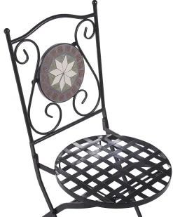 Beliani Musta Rautainen Puutarhatuoli 2 Kpl Cariati Clearance
