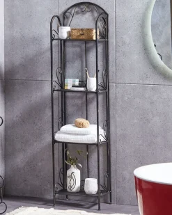 Beliani Musta Rautainen 4-Tasoinen Hylly Valdivia Best