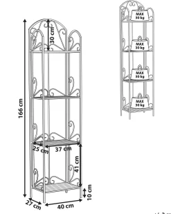 Beliani Musta Rautainen 4-Tasoinen Hylly Valdivia Best