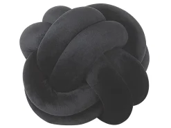 Beliani Musta Samettinen Solmutyyny O 20 Cm Malni Clearance