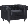 Beliani Musta Samettiverhoiltu Nojatuoli Chesterfield Sale