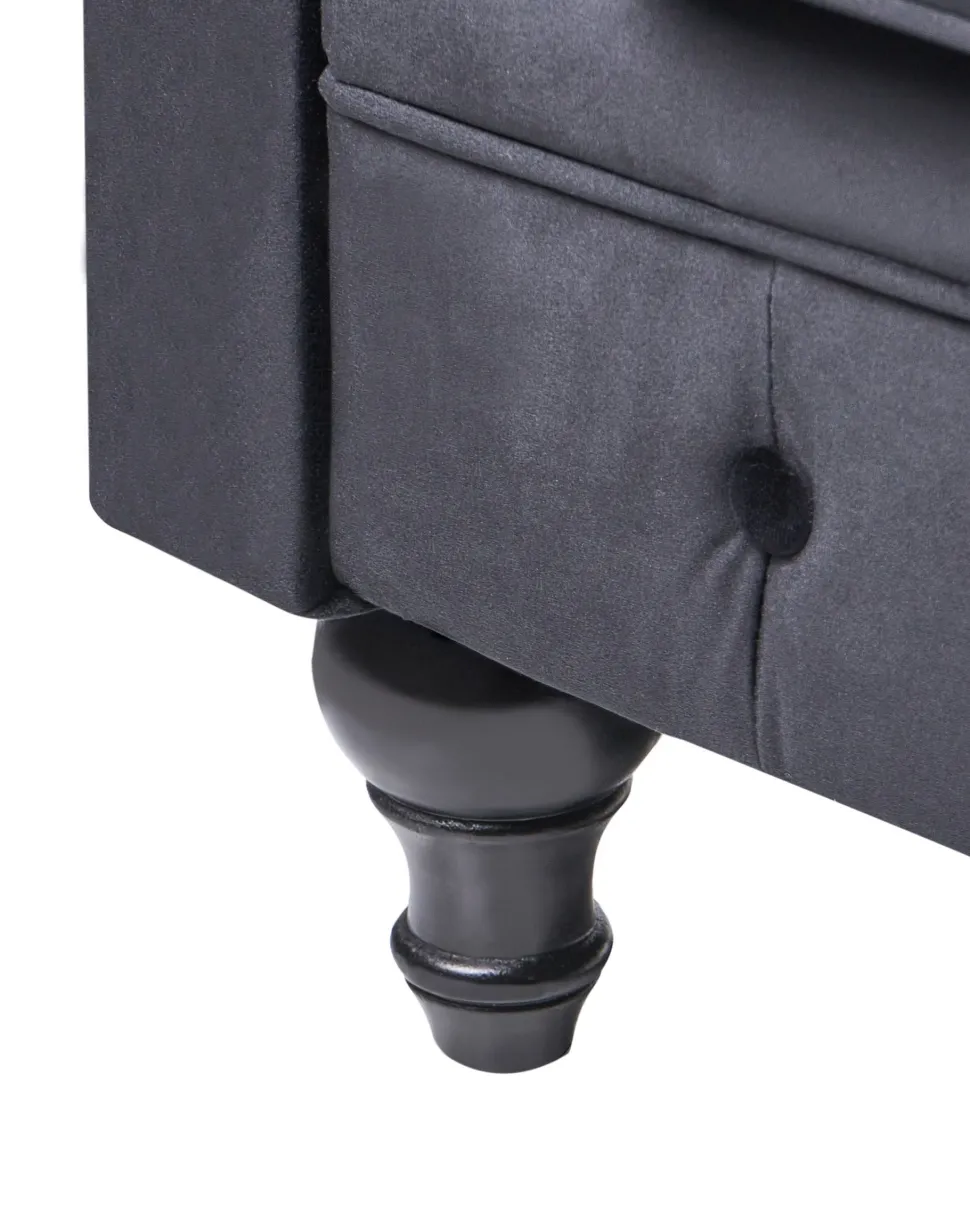 Beliani Musta Samettiverhoiltu Nojatuoli Chesterfield Sale