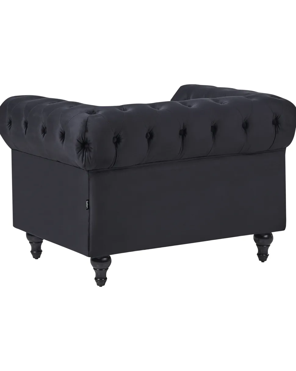 Beliani Musta Samettiverhoiltu Nojatuoli Chesterfield Sale
