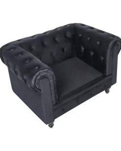 Beliani Musta Samettiverhoiltu Nojatuoli Chesterfield Sale