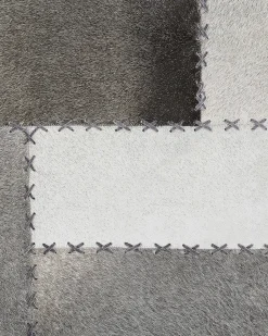 Beliani Nahkainen Matto Harmaa/Beige 160X230Cm Pervari Hot