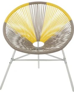 Beliani Narutuoli Polyrottinki Ruskeanharmaa/Keltainen 2 Kpl Acapulco Cheap