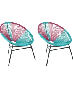 Beliani Narutuoli Polyrottinki Turkoosi/Pinkki 2 Kpl Acapulco Shop