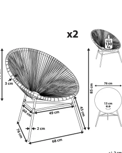 Beliani Narutuoli Polyrottinki Turkoosi/Pinkki 2 Kpl Acapulco Shop