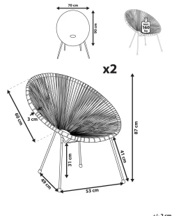 Beliani Narutuoli Polyrottinki Vaaleanharmaa 2 Kpl Acapulco Ii Best Sale