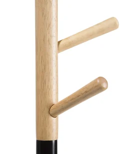 Beliani Naulakko Manty/Teras 6 Koukkua Vaalea Puu/Musta Aubum Fashion