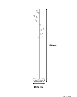 Beliani Naulakko Manty/Teras 6 Koukkua Vaalea Puu/Musta Aubum Fashion
