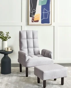 Beliani Nojatuoli Ja Rahi Harmaa Oland Shop