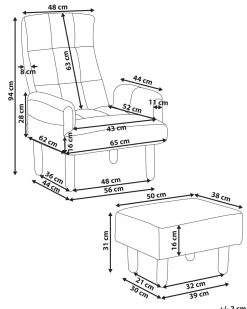 Beliani Nojatuoli Ja Rahi Harmaa Oland Shop