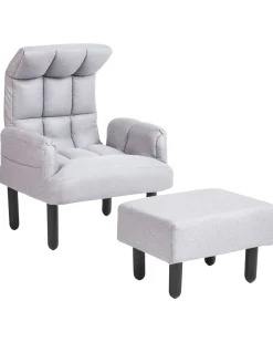 Beliani Nojatuoli Ja Rahi Harmaa Oland Shop