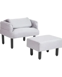 Beliani Nojatuoli Ja Rahi Harmaa Oland Shop