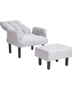 Beliani Nojatuoli Ja Rahi Harmaa Oland Shop